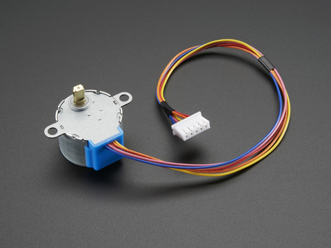 Angled shot of small Reduction Stepper Motor