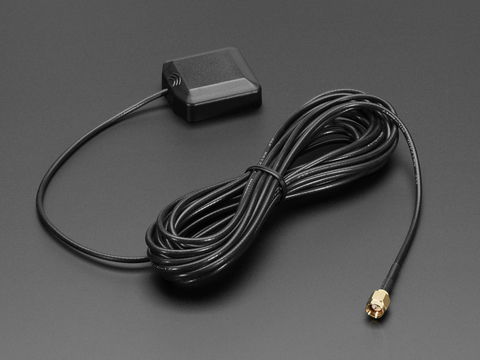 External Active GPS Antenna block type with long antenna cable.